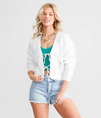 Front Tie Cardigan Sweater