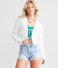 Front Tie Cardigan Sweater