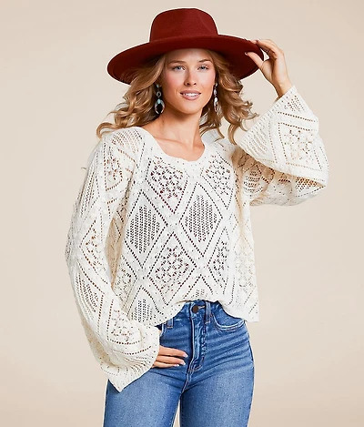 Pointelle Sweater