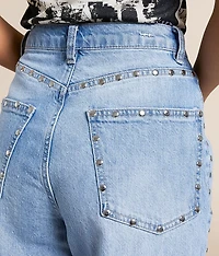 Gemma Wide Leg Studded Stretch Jean