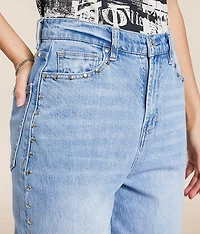 Gemma Wide Leg Studded Stretch Jean