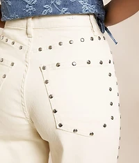 Gemma Wide Leg Studded Stretch Jean