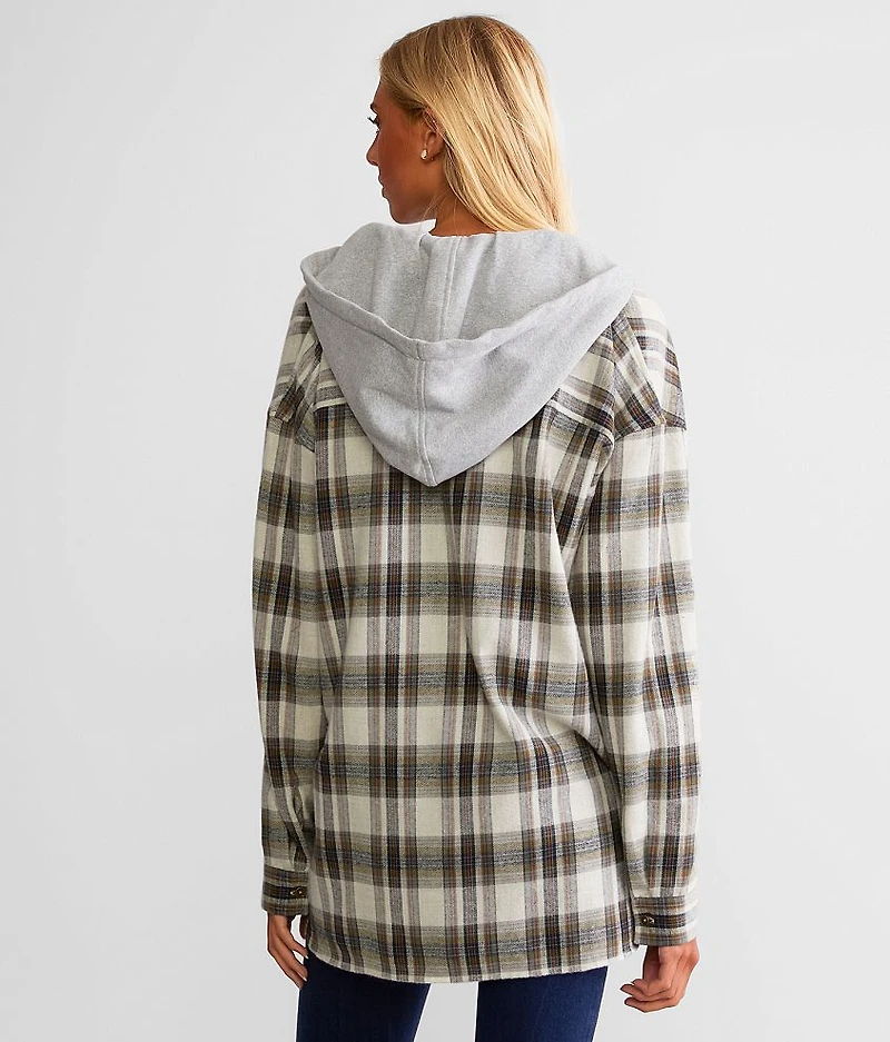 Plaid Boyfriend Hooded Shirt