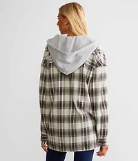 Plaid Boyfriend Hooded Shirt