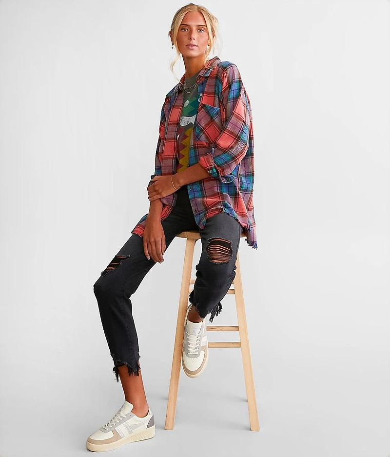 Plaid Boyfriend Flannel Shirt