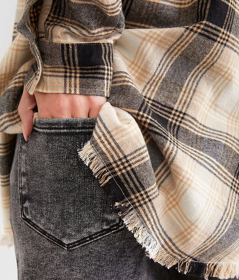 Brushed Plaid Boyfriend Shirt