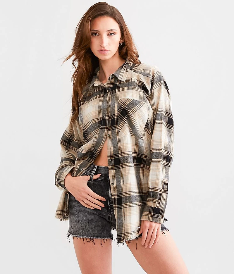 Brushed Plaid Boyfriend Shirt