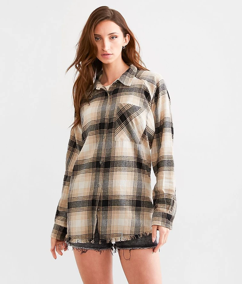 Brushed Plaid Boyfriend Shirt