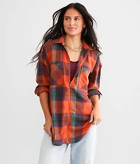 Plaid Boyfriend Flannel Shirt