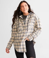 Hooded Flannel Boyfriend Shirt