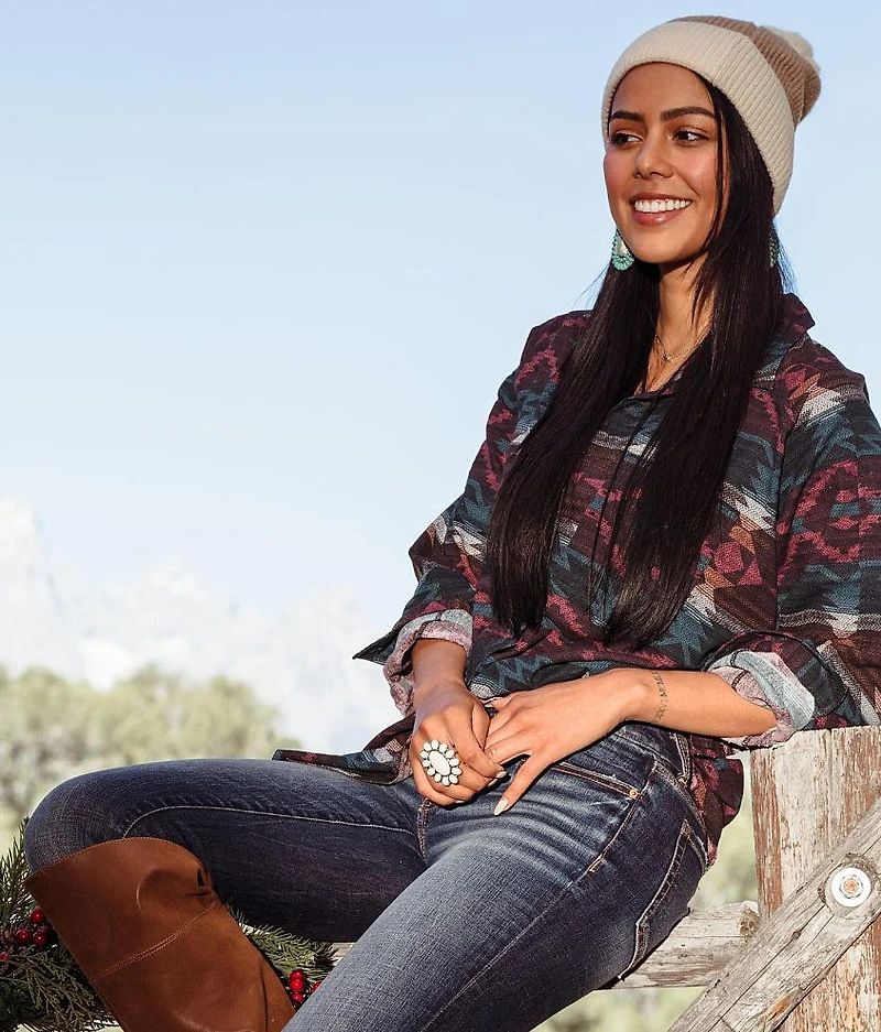 Aztec Print Boyfriend Shirt