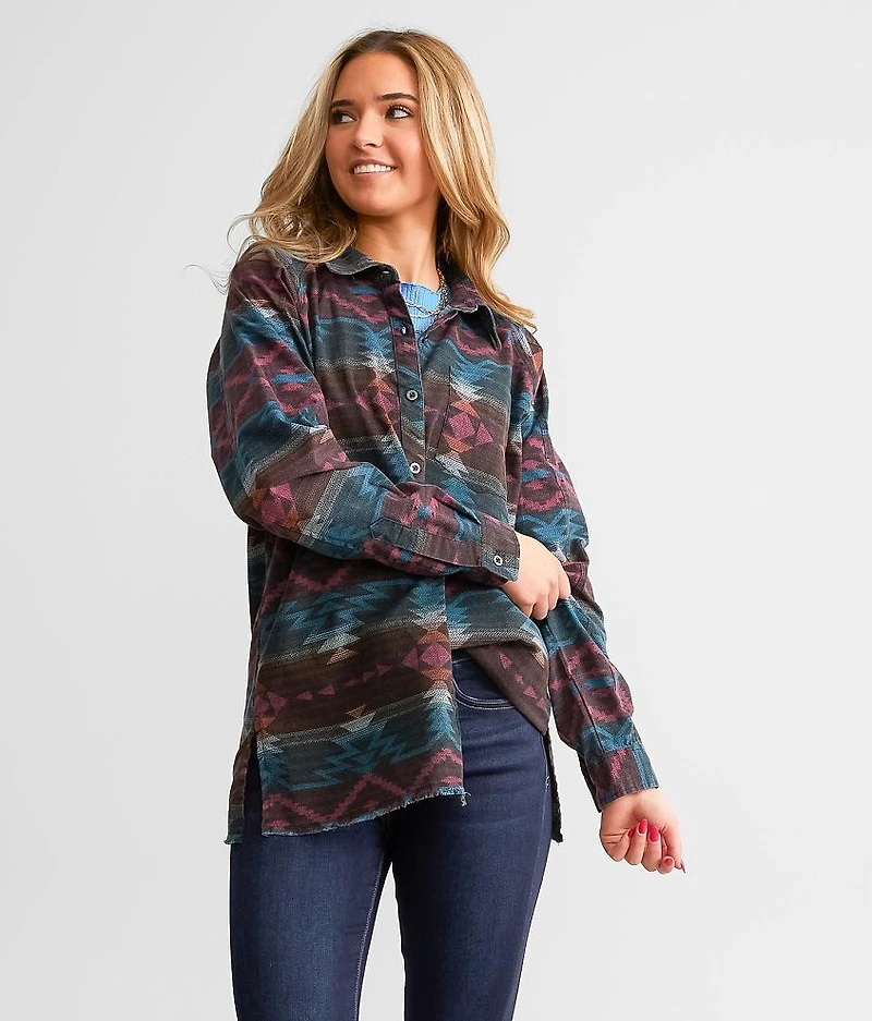 Aztec Print Boyfriend Shirt