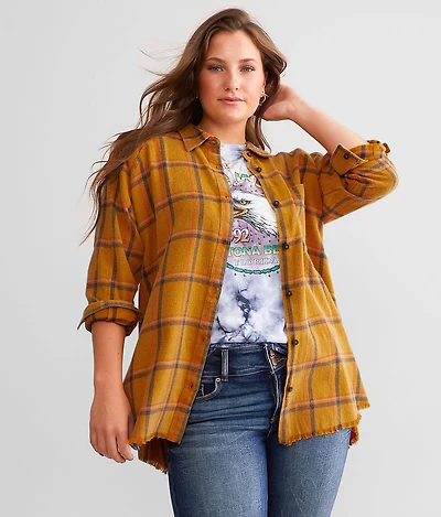 Washed Flannel Boyfriend Shirt