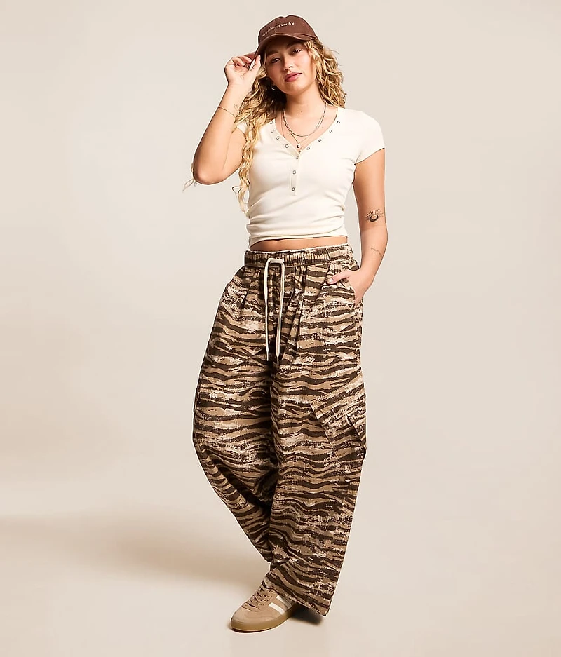 Tiger Stripe High Rise Baggy Cargo Pant