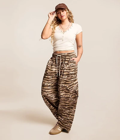 Tiger Stripe High Rise Baggy Cargo Pant