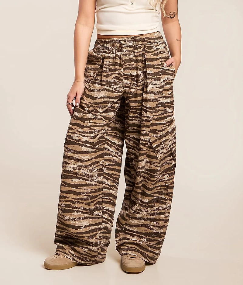 Tiger Stripe High Rise Baggy Cargo Pant