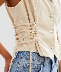 Cropped Corduroy Vest