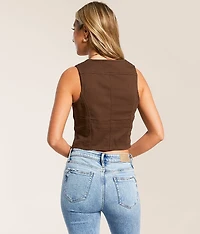 Denim Cropped Vest