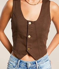 Denim Cropped Vest