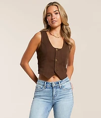 Denim Cropped Vest