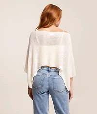 Off The Shoulder Poncho Sweater