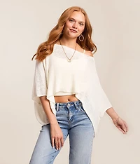 Off The Shoulder Poncho Sweater