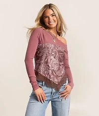 Lace Trim Hanky Tube Top
