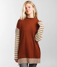 Mock Neck Tunic Sweater