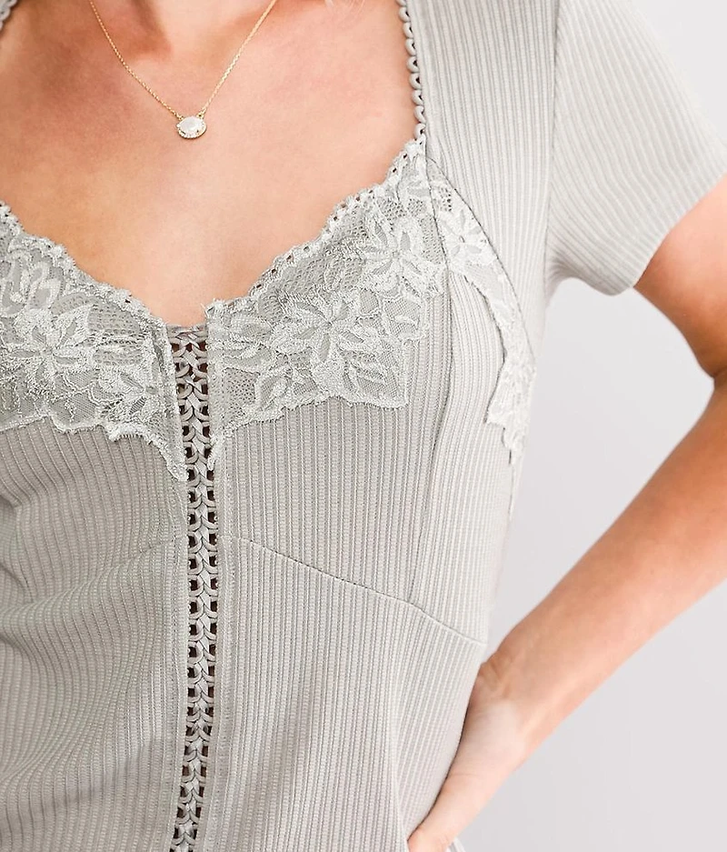 Ribbed Sweetheart Top