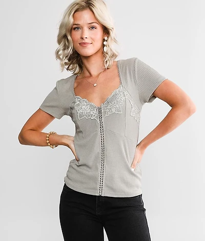Ribbed Sweetheart Top