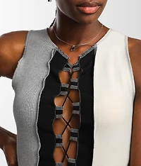 Lace-Up Cropped Tank Top