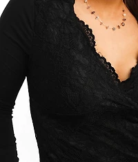 Lace Surplice Top