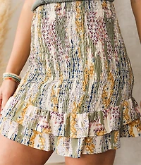 Smocked Mini Skirt