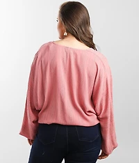 Metallic Surplice Top