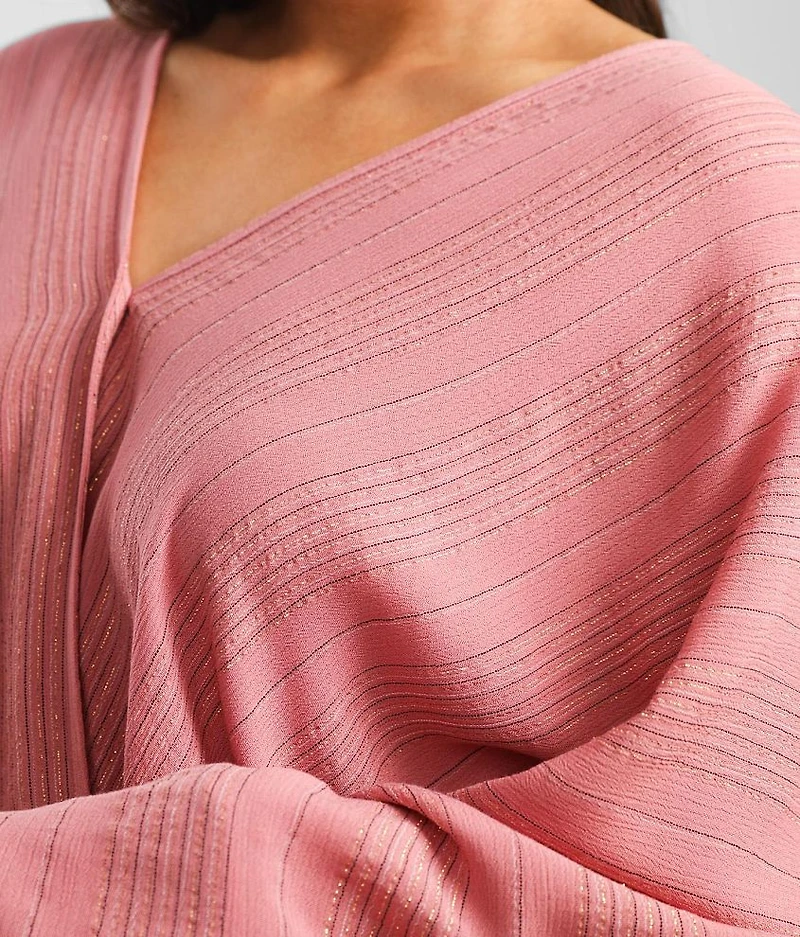 Metallic Surplice Top