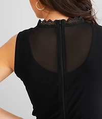 Floral Lace Mesh Tank Top