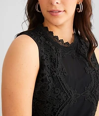 Floral Lace Mesh Tank Top