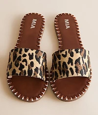 Whipstitch Leopard Print Sandal
