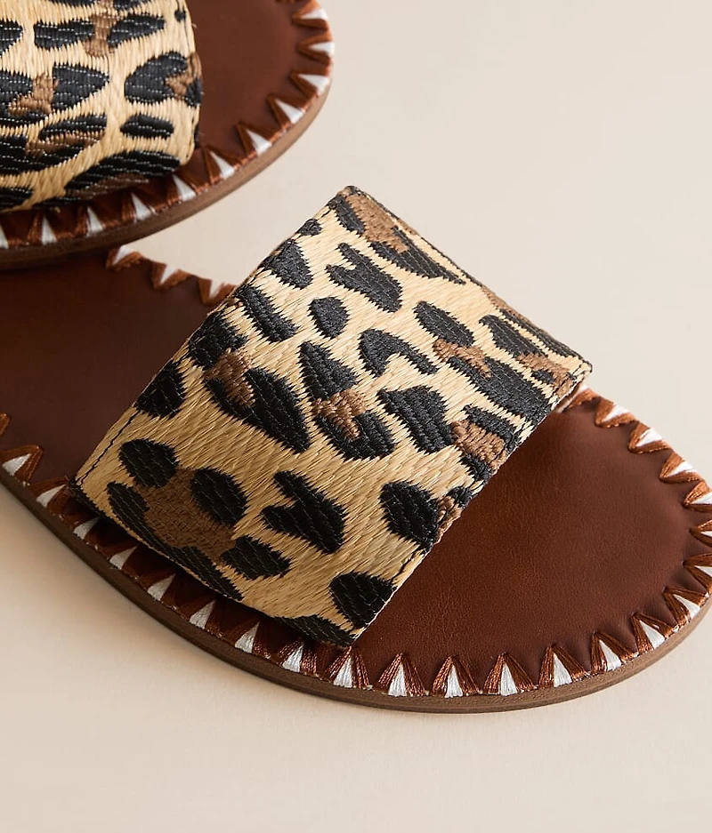 Whipstitch Leopard Print Sandal