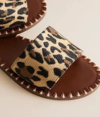 Whipstitch Leopard Print Sandal