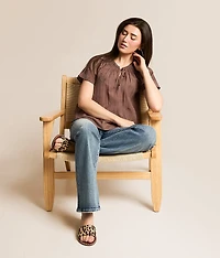 Whipstitch Leopard Print Sandal