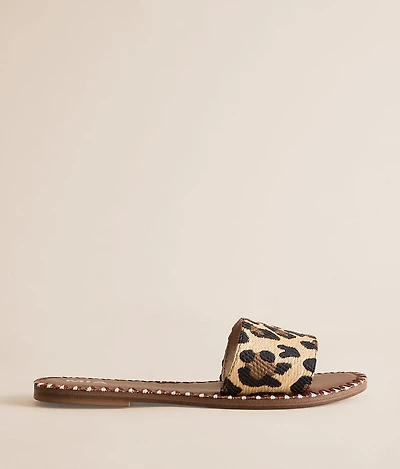 Whipstitch Leopard Print Sandal