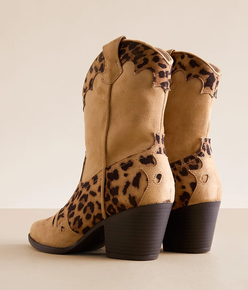 Sonni Leopard Western Ankle Boot