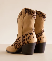 Sonni Leopard Western Ankle Boot