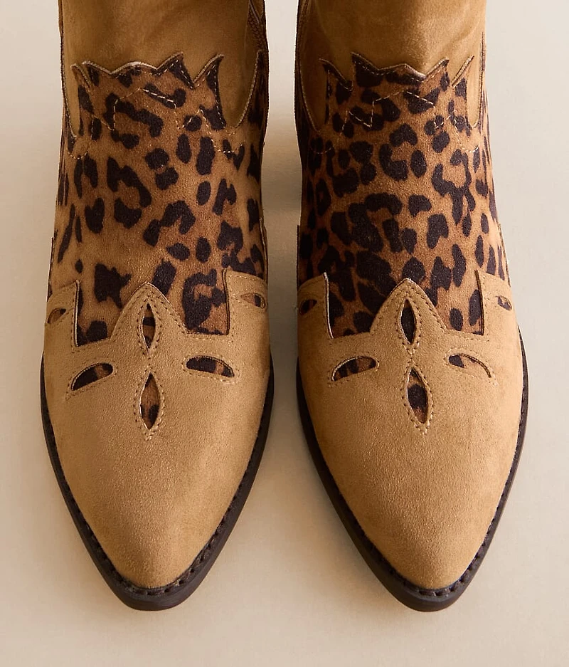 Sonni Leopard Western Ankle Boot