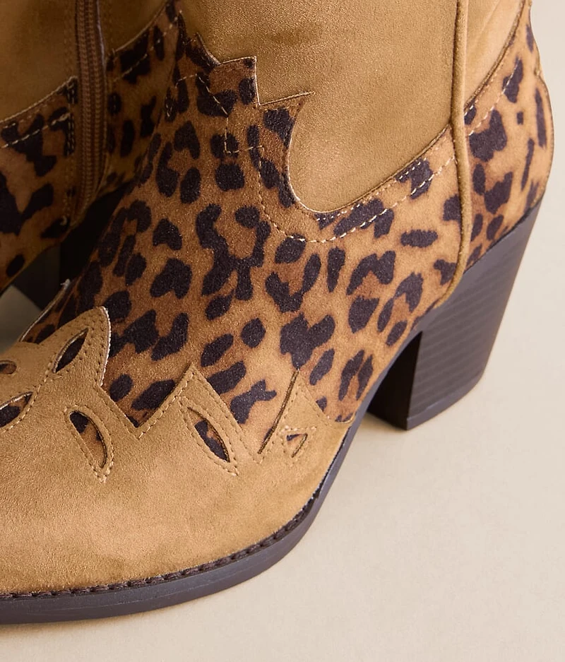 Sonni Leopard Western Ankle Boot