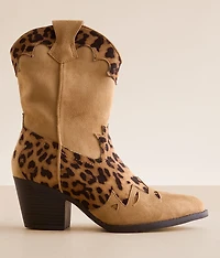 Sonni Leopard Western Ankle Boot