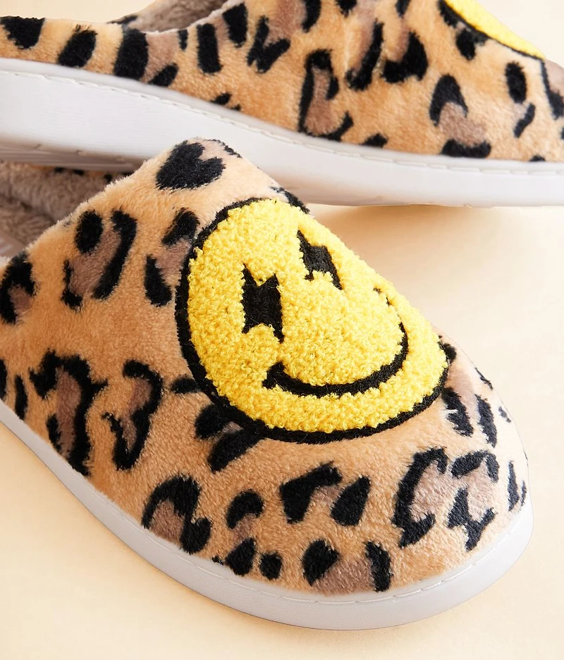 Cozi Smiley Leopard Slipper