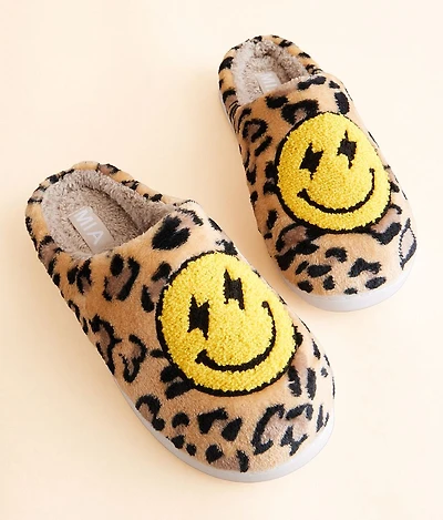 Cozi Smiley Leopard Slipper