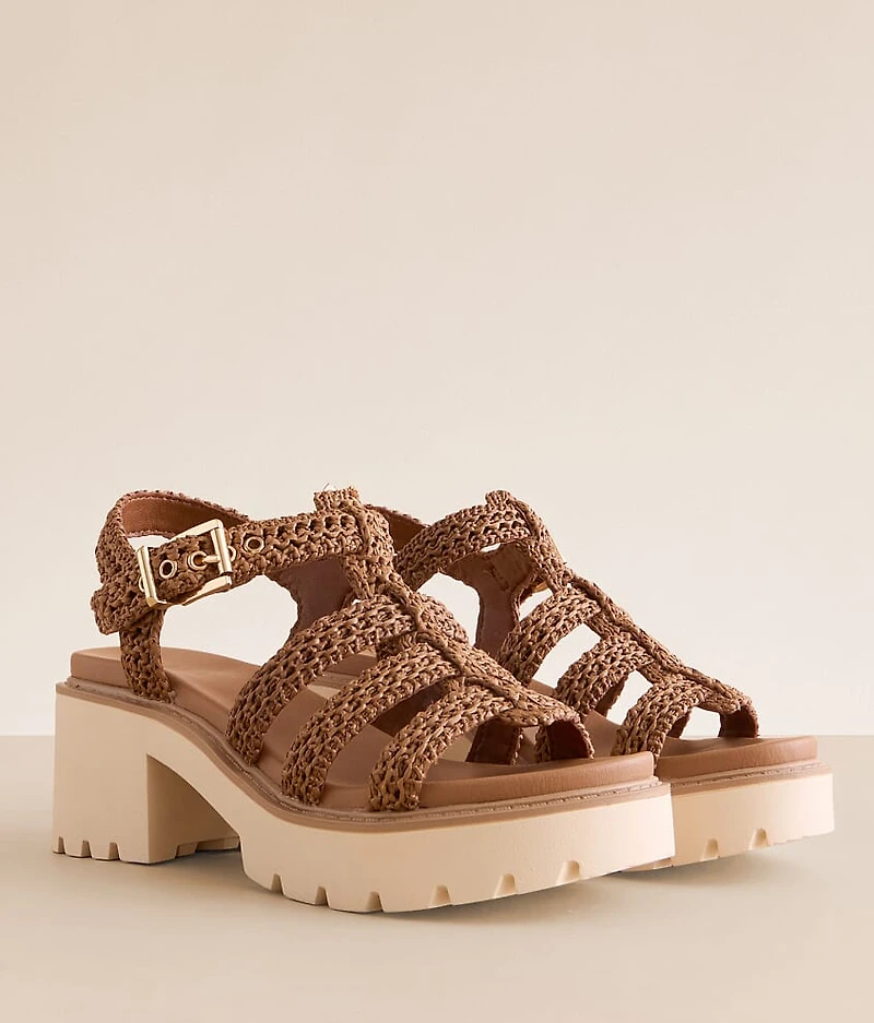 Harllow Raffia Chunky Heeled Sandal